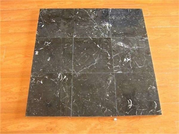 black marble effect floor tiles
