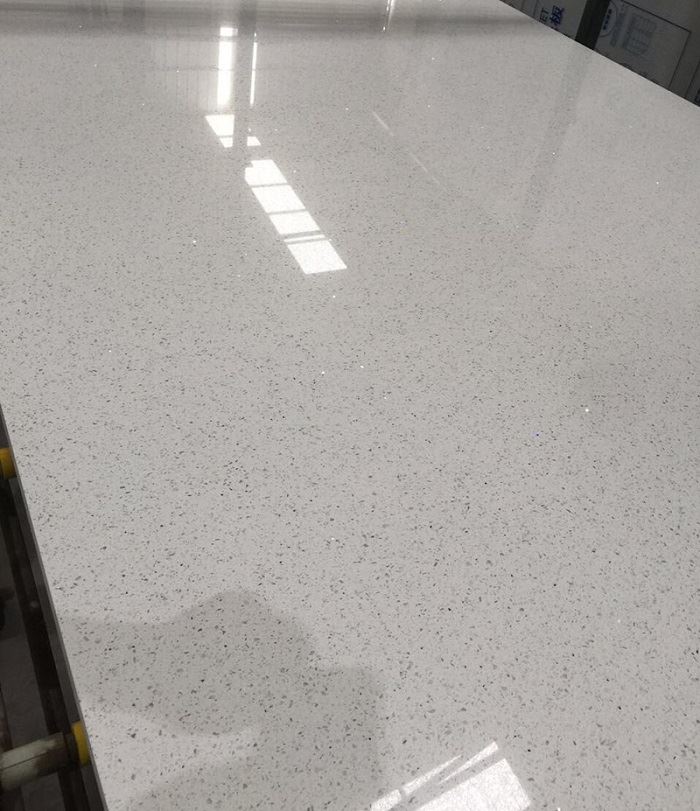 quantum quartz galaxy white polished slab