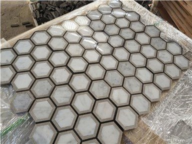 Mermerna šesterokutna mozaik pločica