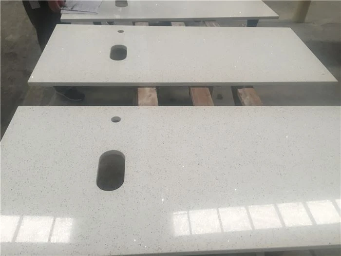 sparkling white quartz bathroom vanity top