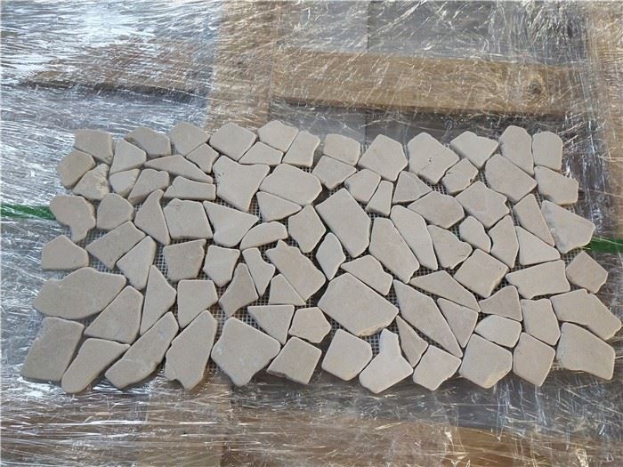 Beige Mosaic Tile Backsplash