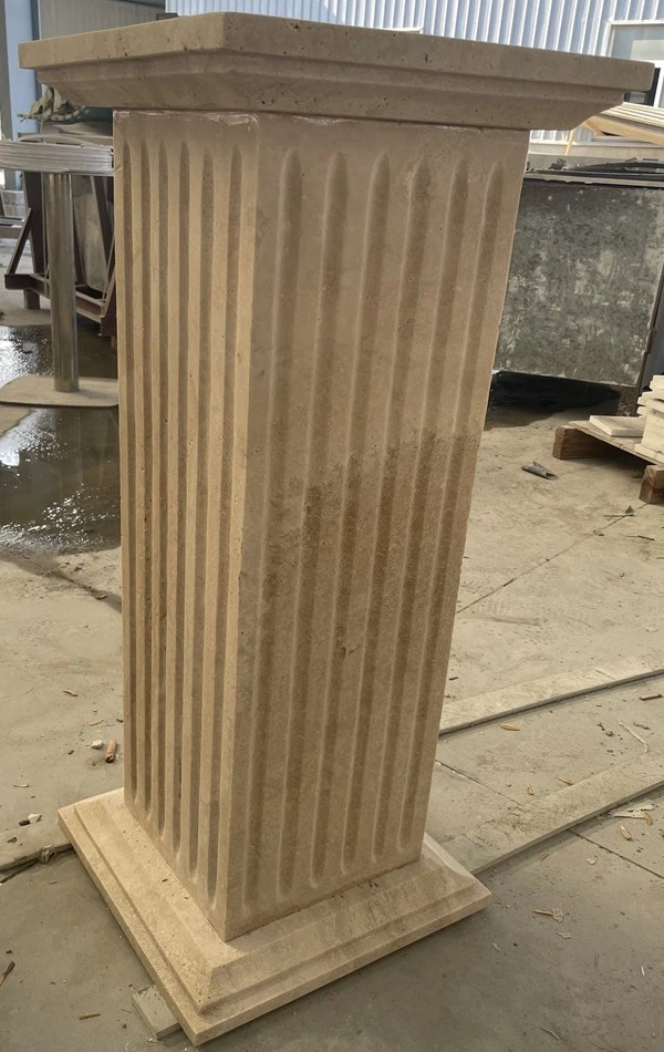 square travertine base