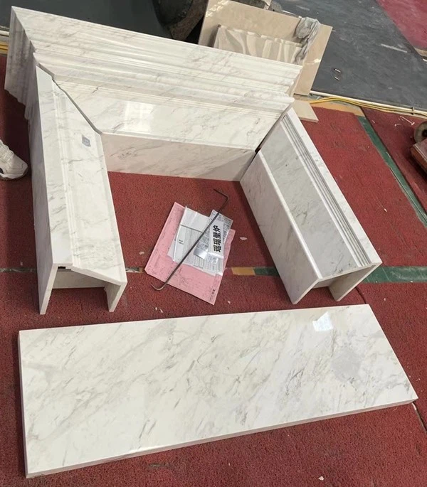 Bianco Carrara Marble Fireplace Surround