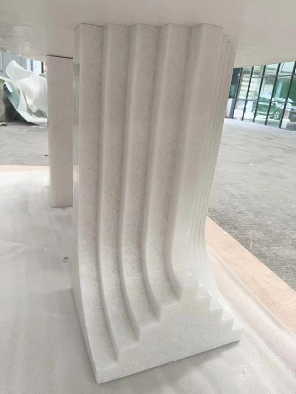 Crystal White Marble Dining Table